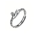 Sterling Silver Adjustable Swan Ring