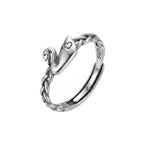 Sterling Silver Adjustable Swan Ring