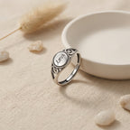 Sterling Silver Adjustable Love Signet Ring