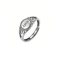 Sterling Silver Adjustable Love Signet Ring