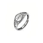 Sterling Silver Adjustable Love Signet Ring