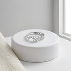 Sterling Silver Adjustable Cubic Zirconia Three-Stone Ring