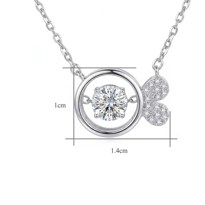 Sterling Silver Dancing Moissanite Fish Tail Necklace