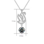 Sterling Silver Swan Moissanite Pendant Necklace