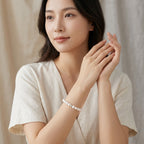 Freshwater Pearl and Sterling Silver Stretch Bracelet