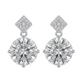 Sterling Silver Moissanite Geometric Drop Earrings