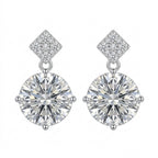Sterling Silver Moissanite Geometric Drop Earrings
