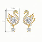 Sterling Silver Gold-Plated Swan Drop Earrings