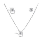 Sterling Silver Moissanite Necklace and Earring Set