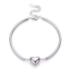 Sterling Silver Puffed Heart Smooth Tube Bracelet