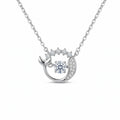 Sterling Silver Mermaid Tail Moissanite Pendant Necklace