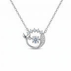 Sterling Silver Mermaid Tail Moissanite Pendant Necklace