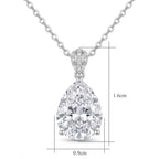 Sterling Silver Pear-Cut Cubic Zirconia Pendant Necklace
