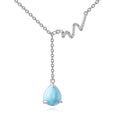 Aquamarine Drop Lariat Necklace