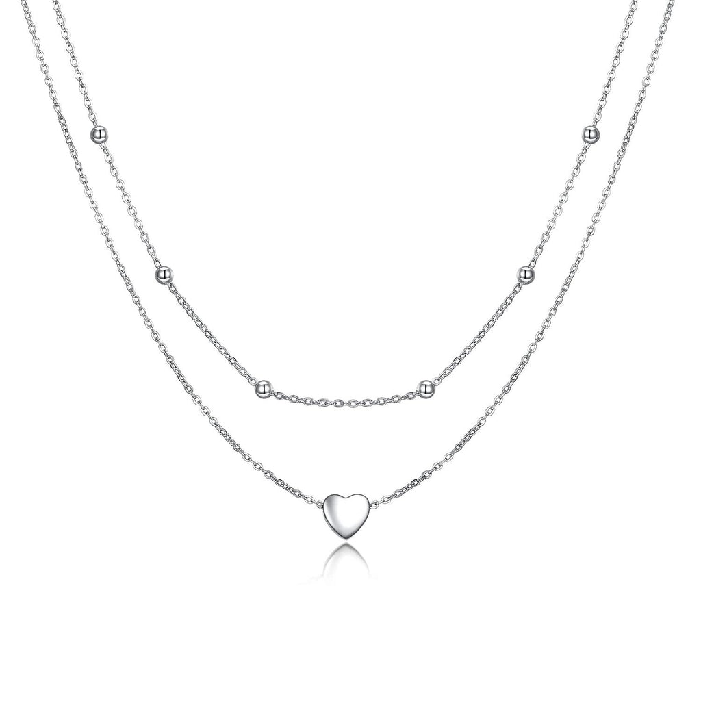 Layered Heart Pendant Necklace