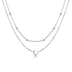 Layered Heart Pendant Necklace
