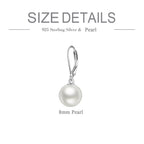 Elegant White Pearl Lever Back Drop Earrings