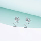 Sterling Silver Leaf Ear Climber Earrings – Lightweight Nature-Inspired Studs