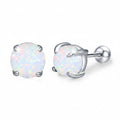 Opal Stud Earrings With Ball Backing