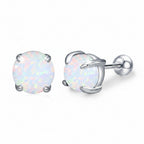 Opal Stud Earrings With Ball Backing