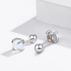 Opal Stud Earrings With Ball Backing