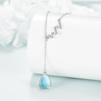Aquamarine Drop Lariat Necklace