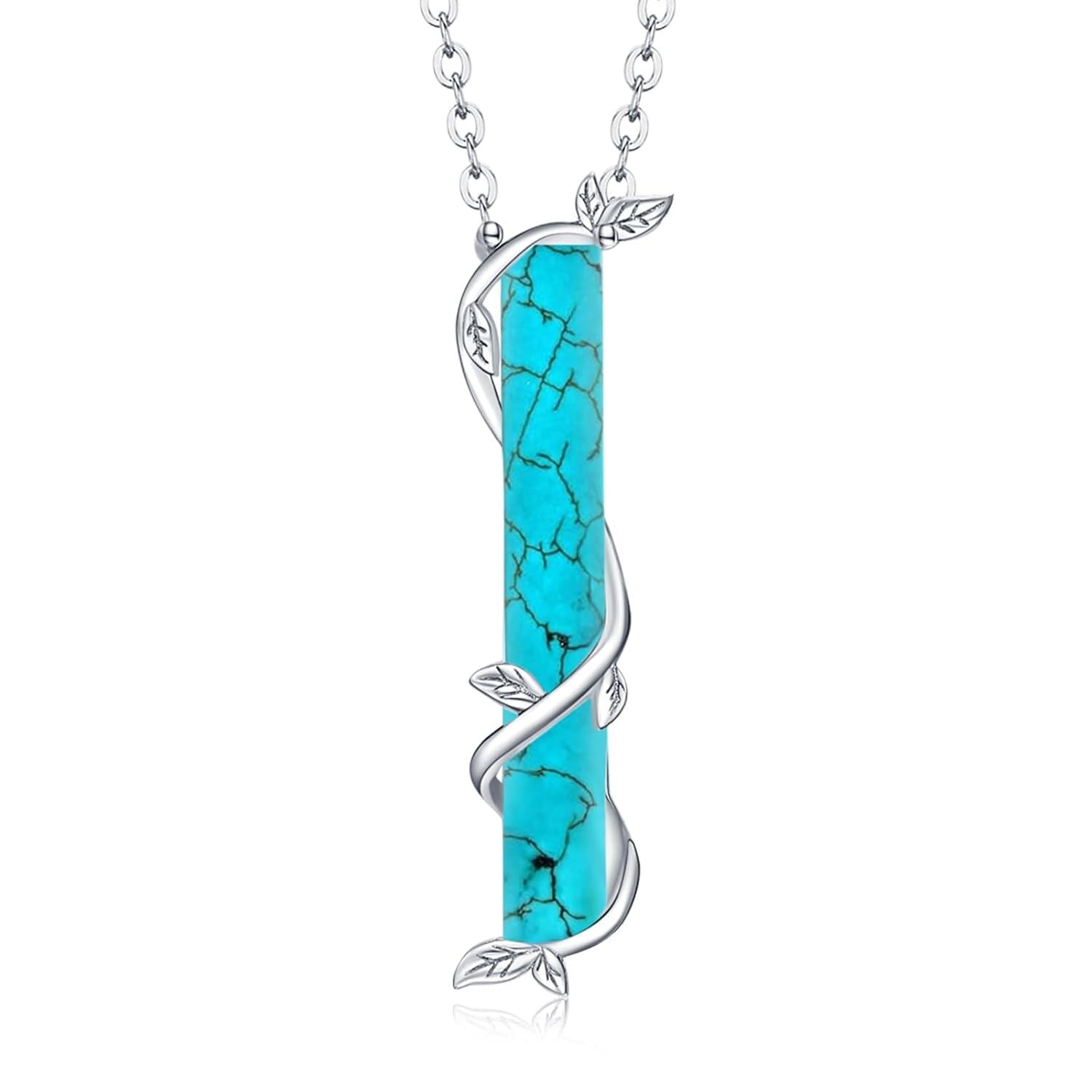 Turquoise Pendant With Vine Design