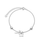 Sterling Silver Three Puffy Heart Bracelet