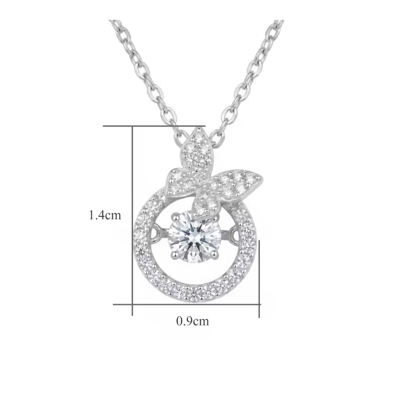 Sterling Silver Butterfly Moissanite Necklace