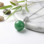 Elegant Green Jade Sphere Pendant Necklace