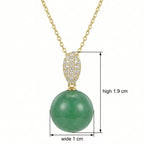 Elegant Green Jade Sphere Pendant Necklace