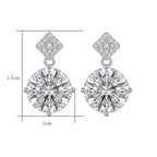 Sterling Silver Moissanite Geometric Drop Earrings