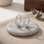 Textured  Wave Hoop Earring