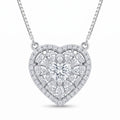 Sterling Silver Heart Moissanite Pendant Necklace