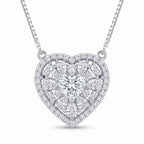 Sterling Silver Heart Moissanite Pendant Necklace
