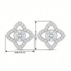 Sparkling Quatrefoil Halo CZ Stud Earrings