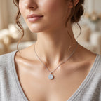 Sterling Silver Moissanite Snowflake Pendant Necklace