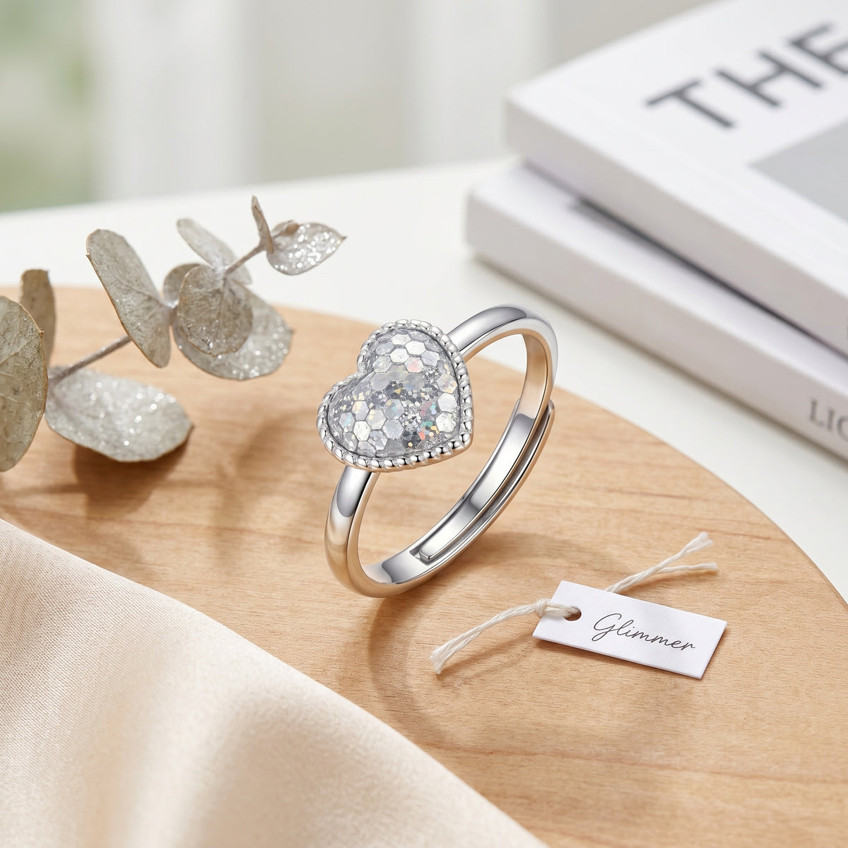Sterling Silver Adjustable Heart Ring