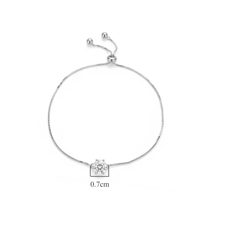 Sterling Silver Moissanite Solitaire Bracelet