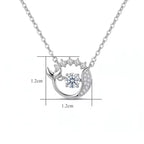 Sterling Silver Mermaid Tail Moissanite Pendant Necklace