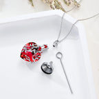 Cardinal Love Bird Heart Cremation Urn Necklace Pendant