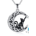 Cat Design Locket Pendant Necklace