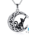 Cat Design Locket Pendant Necklace