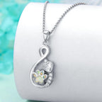 Pet Cremation Memorial Urn Necklace Pendant with Heart and Paw Design