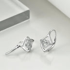 Sterling Silver Heart Knot Leverback Earrings – Sparkling Love Design