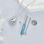 Teardrop Cremation Urn Pendant Necklace for Ashes Memorial