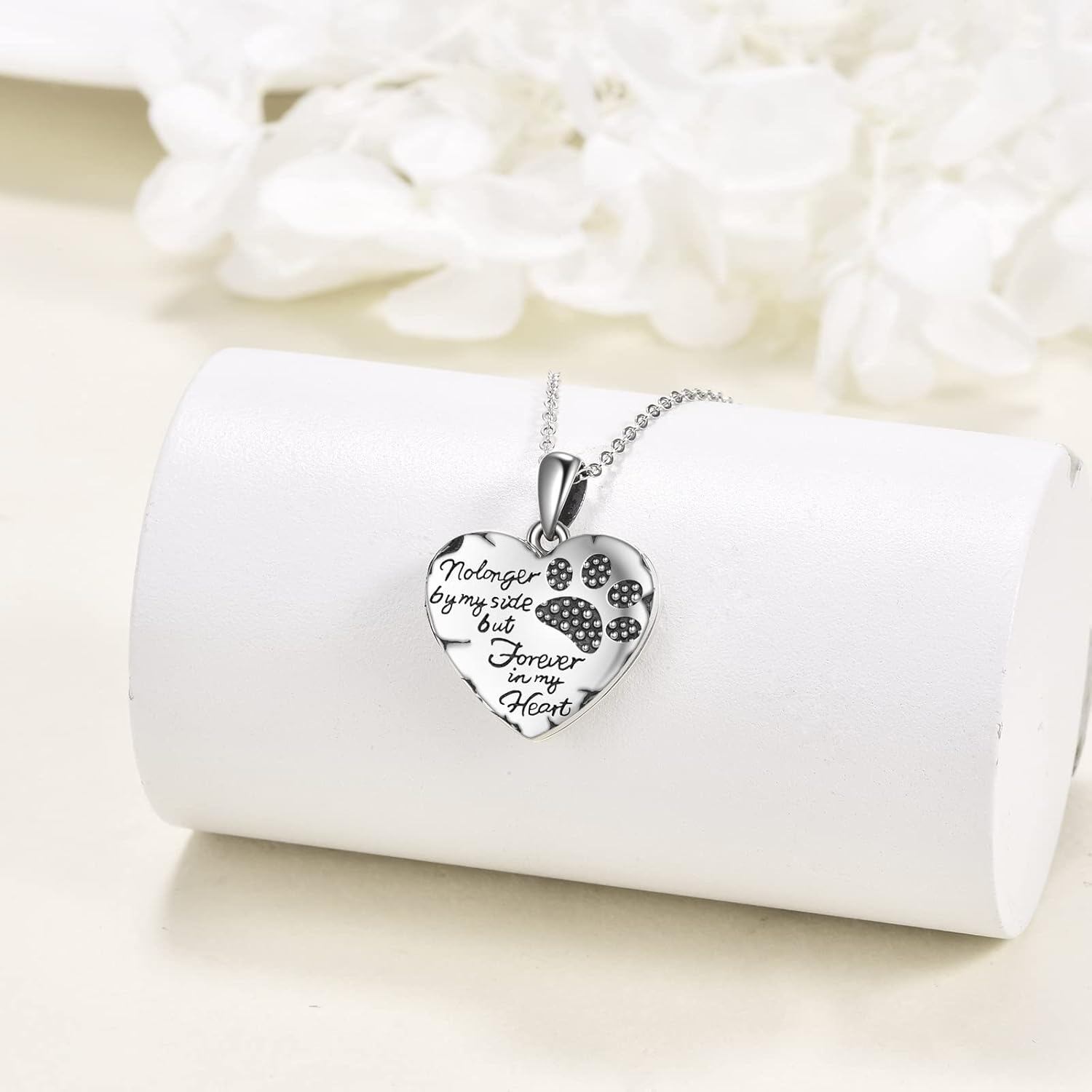 Heart Paw Print Keepsake Necklace