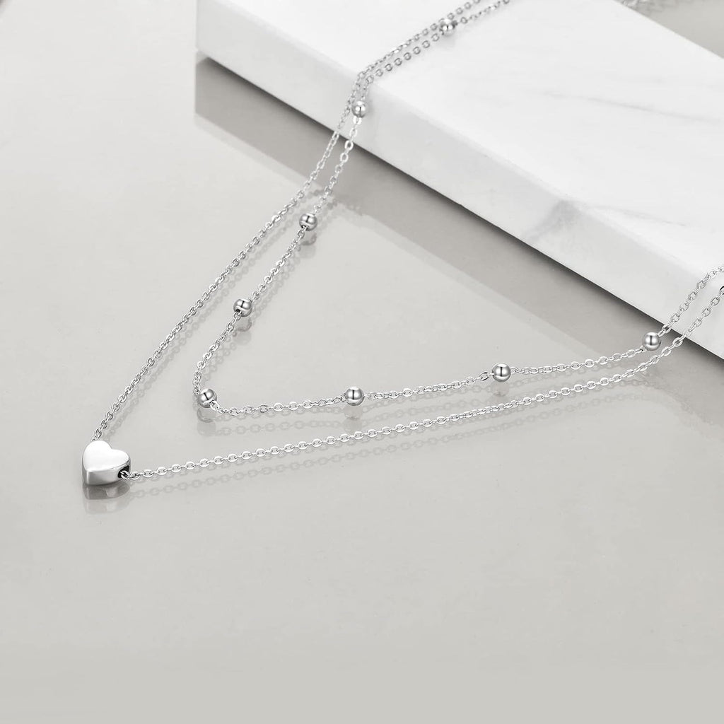Layered Heart Pendant Necklace