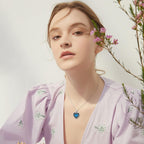 Turquoise Stone Heart Locket Necklace