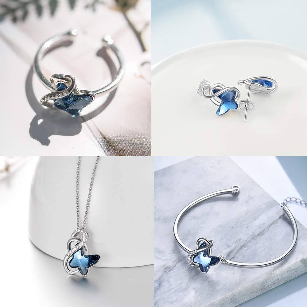 Infinity Blue Butterfly Bracelet